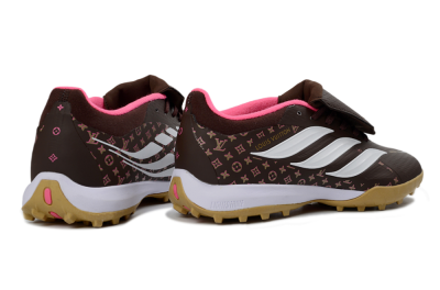 Men's Adidas Predator 26 Elite Fold-Over Tongue TF Football Shoes - Brown/Soft Pink/Golden Beige