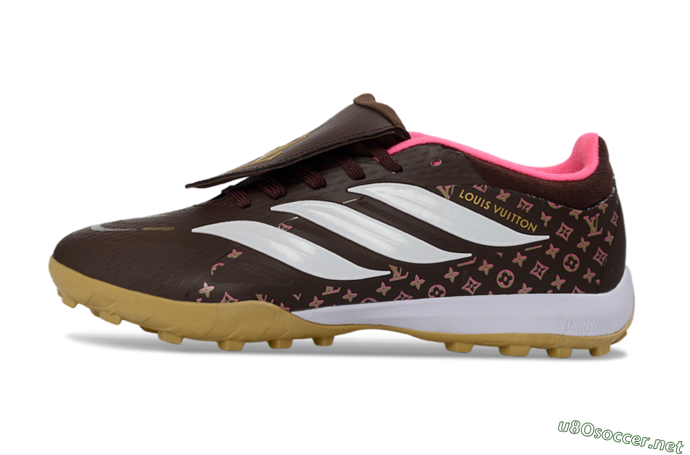 Men's Adidas Predator 26 Elite Fold-Over Tongue TF Football Shoes - Brown/Soft Pink/Golden Beige 0