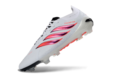 Men's Adidas Predator 26 Elite FG Football Boots - White/Vibrant Red/Black
