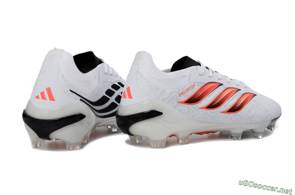 Men's Adidas Predator 26 Elite FG Football Boots - White/Vibrant Red/Black 6