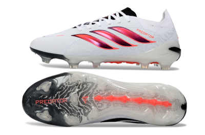 Men's Adidas Predator 26 Elite FG Football Boots - White/Vibrant Red/Black