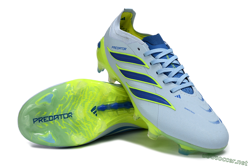 Unisex Adidas Predator 26 Elite FG Football Boots - Blue/Electric Lime/Azure 4