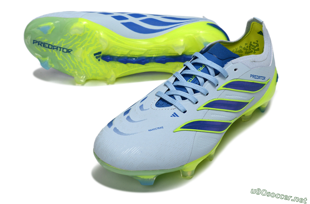 Unisex Adidas Predator 26 Elite FG Football Boots - Blue/Electric Lime/Azure 3