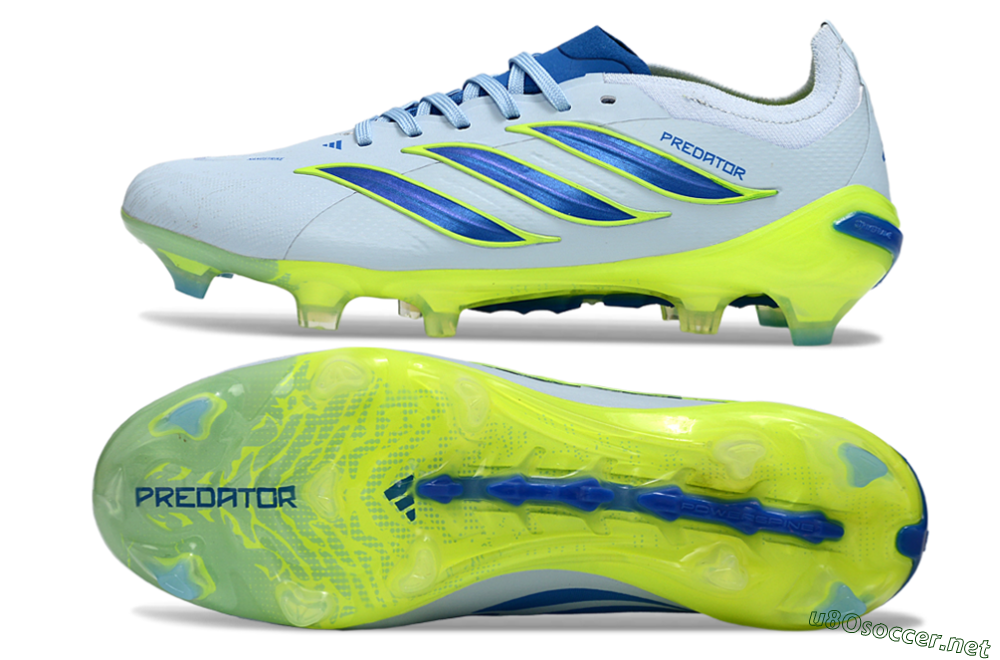 Unisex Adidas Predator 26 Elite FG Football Boots - Blue/Electric Lime/Azure 1