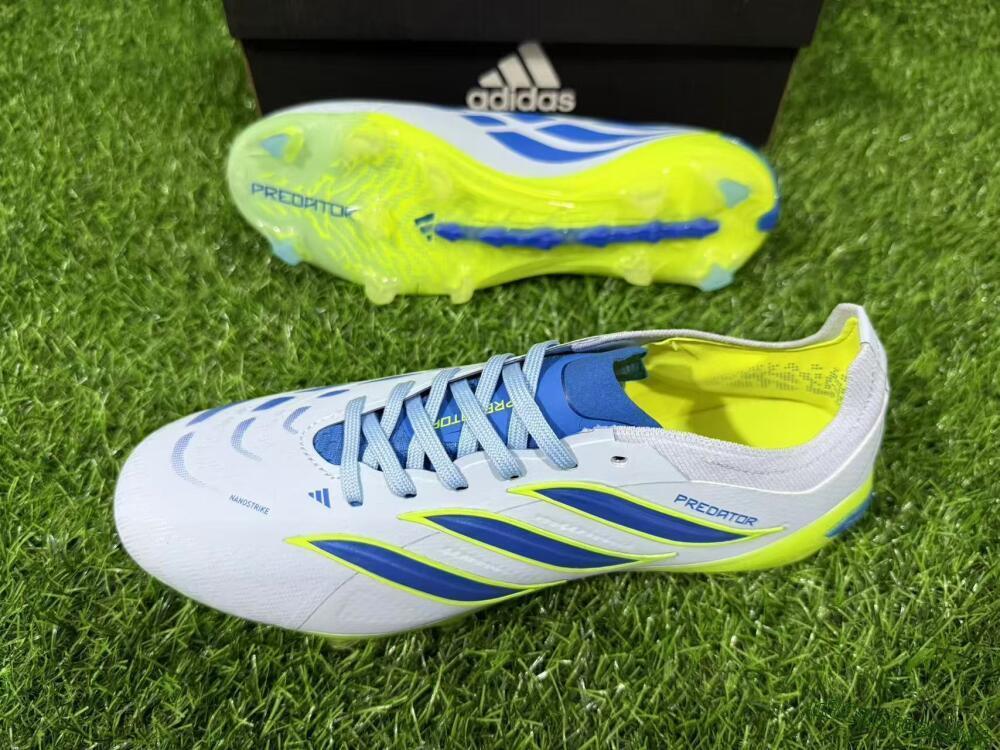 Unisex Adidas Predator 26 Elite FG Football Boots - Blue/Electric Lime/Azure