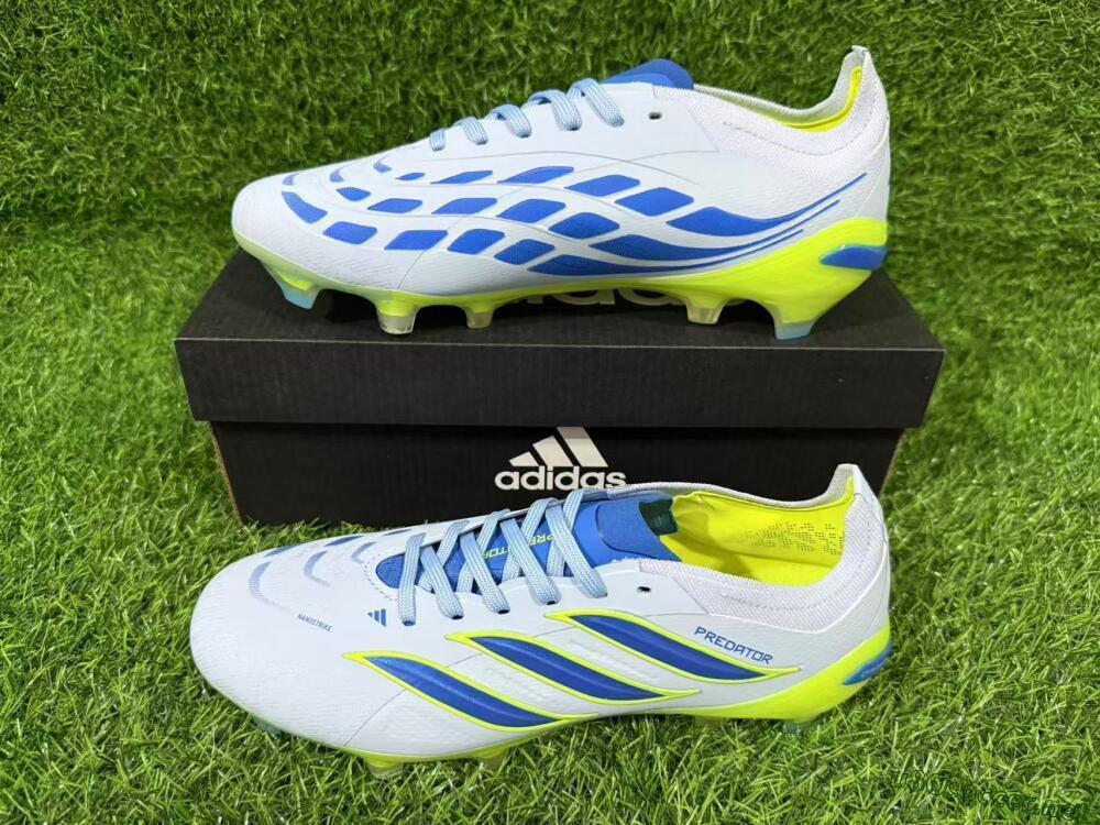 Unisex Adidas Predator 26 Elite FG Football Boots - Blue/Electric Lime/Azure