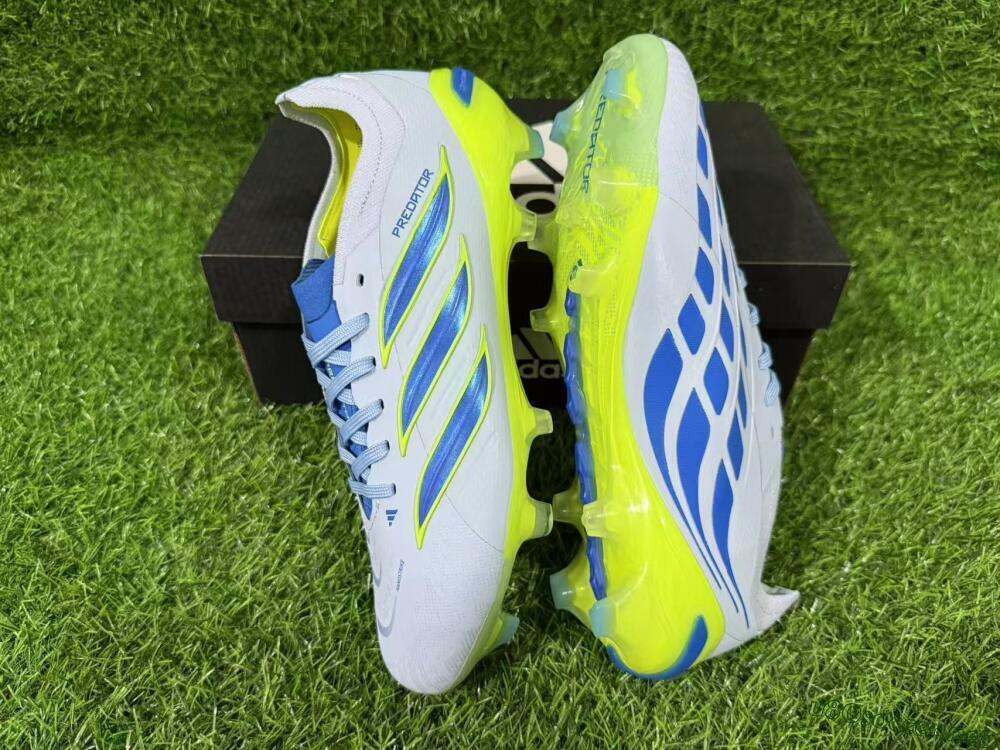 Unisex Adidas Predator 26 Elite FG Football Boots - Blue/Electric Lime/Azure