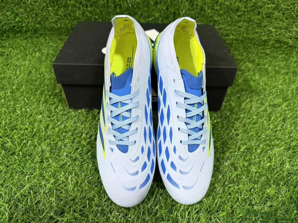 Unisex Adidas Predator 26 Elite FG Football Boots - Blue/Electric Lime/Azure