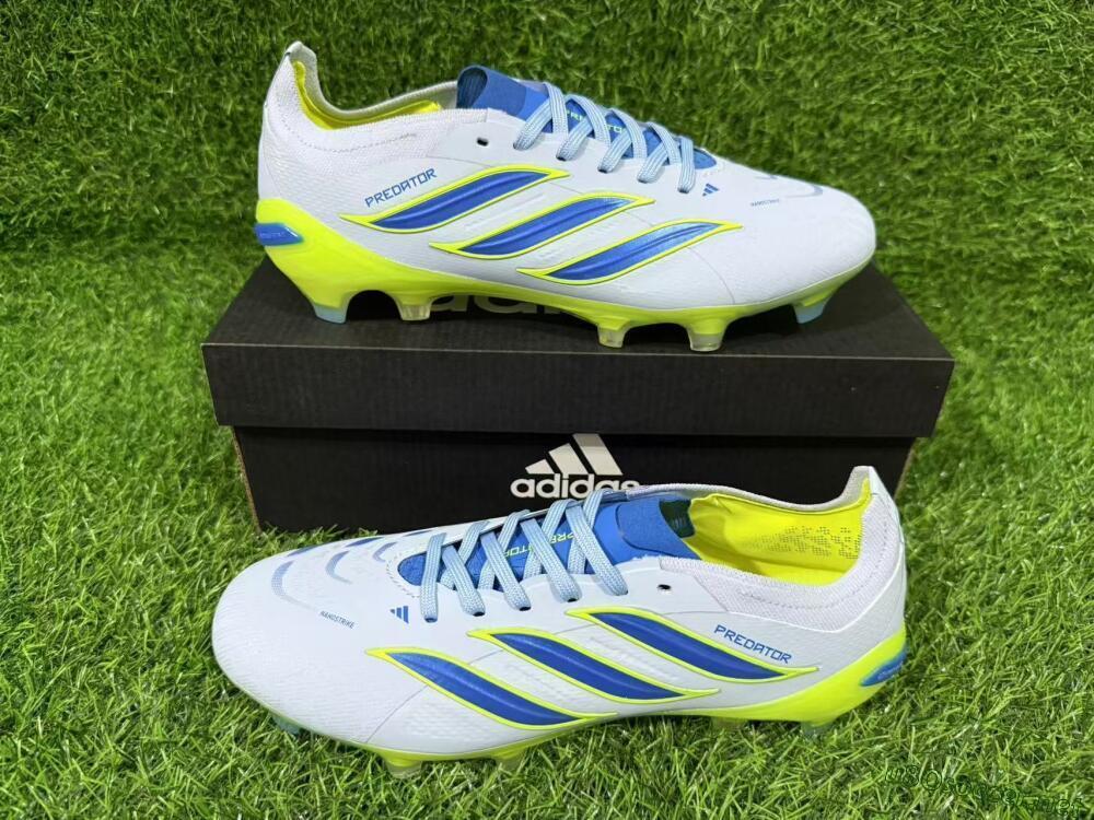 Unisex Adidas Predator 26 Elite FG Football Boots - Blue/Electric Lime/Azure