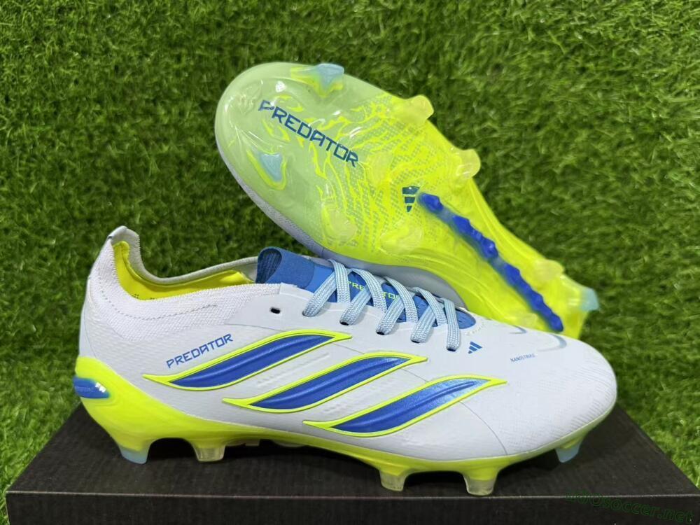 Unisex Adidas Predator 26 Elite FG Football Boots - Blue/Electric Lime/Azure