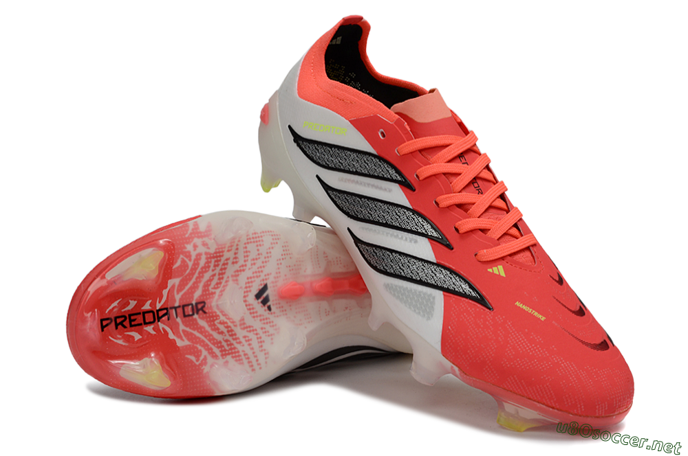 Unisex Adidas Predator 26 Elite FG Football Boots - Red/Bright Red/White Fusion 4