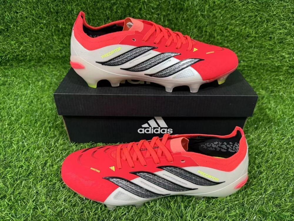 Unisex Adidas Predator 26 Elite FG Football Boots - Red/Bright Red/White Fusion