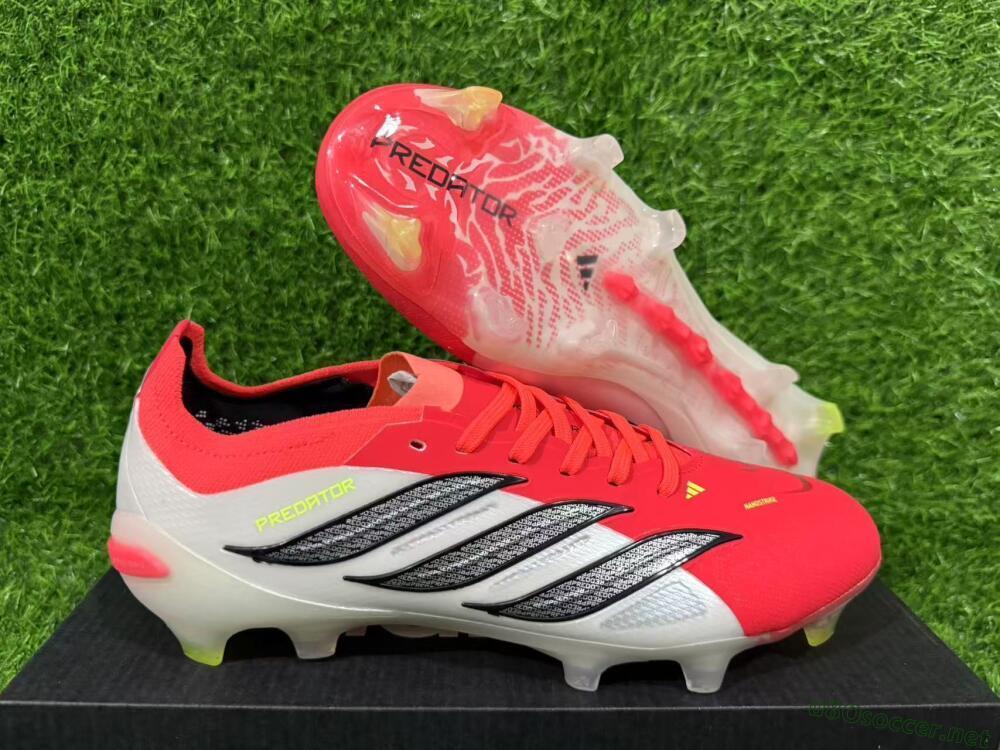 Unisex Adidas Predator 26 Elite FG Football Boots - Red/Bright Red/White Fusion