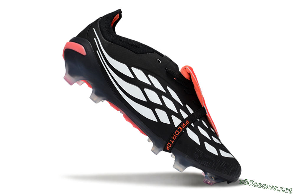 Unisex Adidas Predator 26 Elite Fold-Over Tongue FG Football Boots - Black/Electric Red/Silver 5