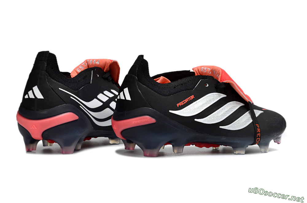 Unisex Adidas Predator 26 Elite Fold-Over Tongue FG Football Boots - Black/Electric Red/Silver 7
