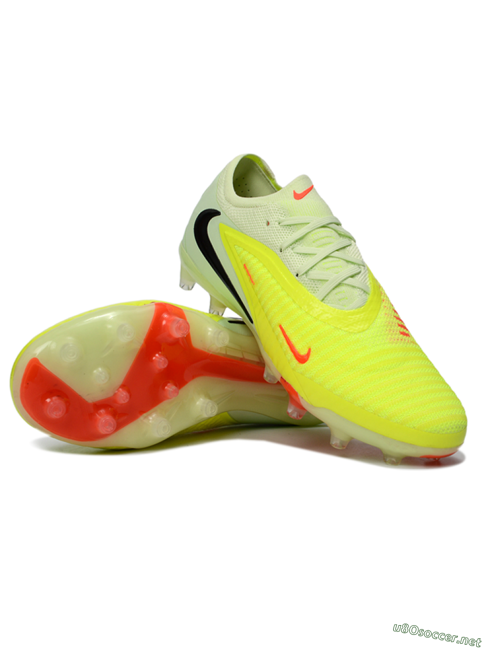Men's Nike Phantom 6 Elite Low FG Football Boots - Yellow/Neon Yellow/Coral Orange 3