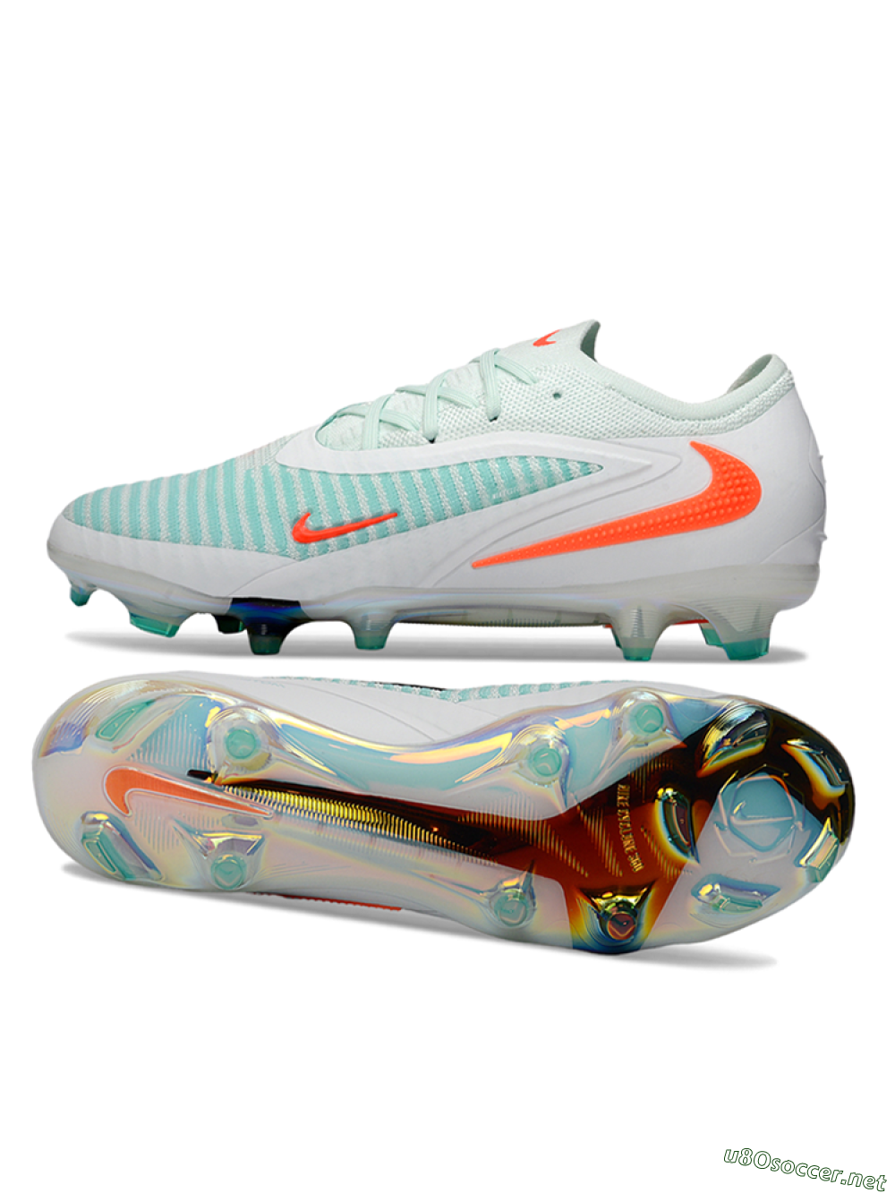 Unisex Nike Phantom 6 Elite Low FG Football Boots - Mint/Coral Glow/White Pearl 1
