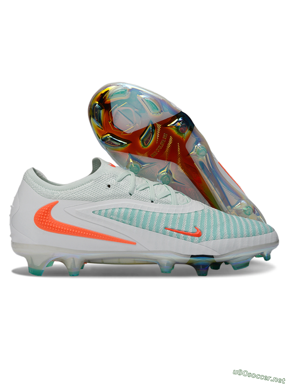 Unisex Nike Phantom 6 Elite Low FG Football Boots - Mint/Coral Glow/White Pearl 2