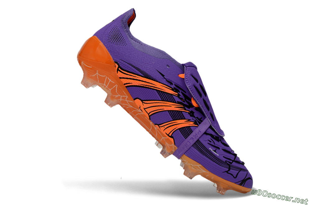 Unisex UFL x Adidas Predator 25 Elite Fold-Over Tongue FG Football Boots - Purple/Burnt Orange/Spider Black 4