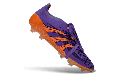 Unisex UFL x Adidas Predator 25 Elite Fold-Over Tongue FG Football Boots - Purple/Burnt Orange/Spider Black