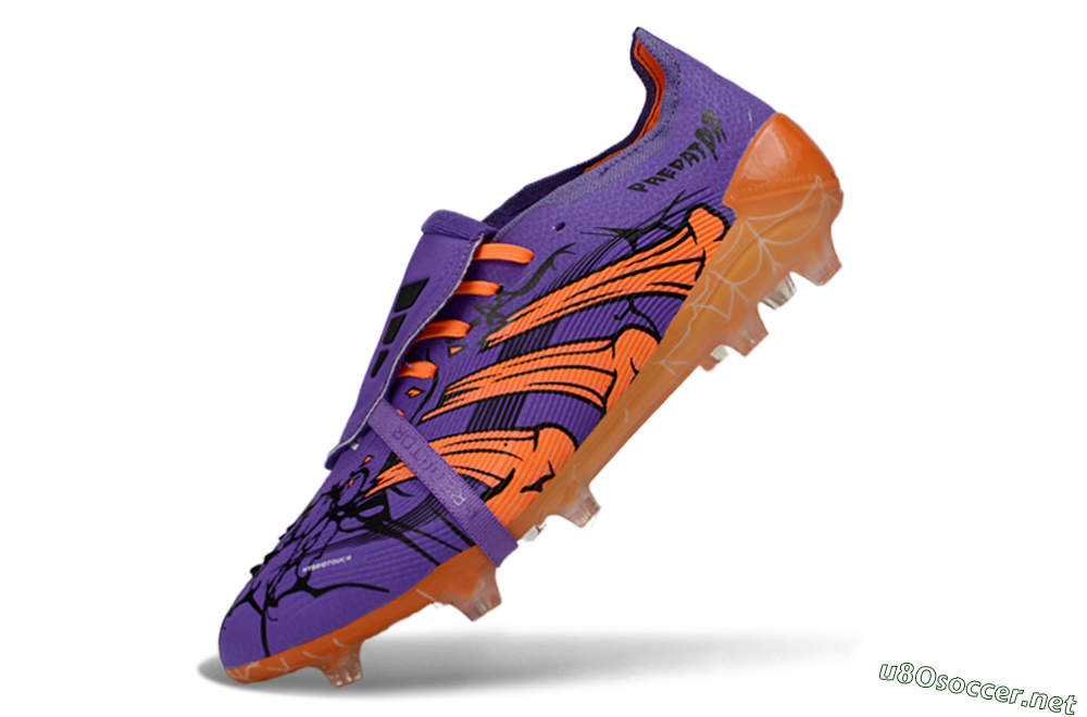 Unisex UFL x Adidas Predator 25 Elite Fold-Over Tongue FG Football Boots - Purple/Burnt Orange/Spider Black 5