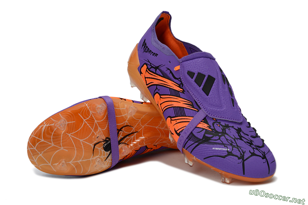 Unisex UFL x Adidas Predator 25 Elite Fold-Over Tongue FG Football Boots - Purple/Burnt Orange/Spider Black 3