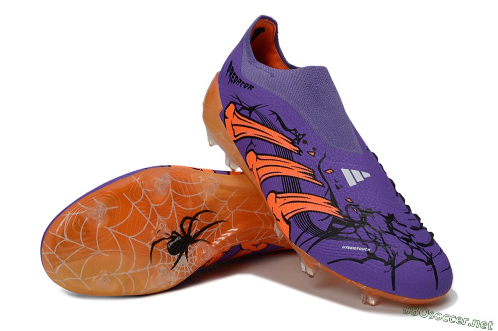 Unisex UFL x Adidas Predator 25 Elite FG Football Boots - Purple/Vibrant Orange/Deep Purple 3