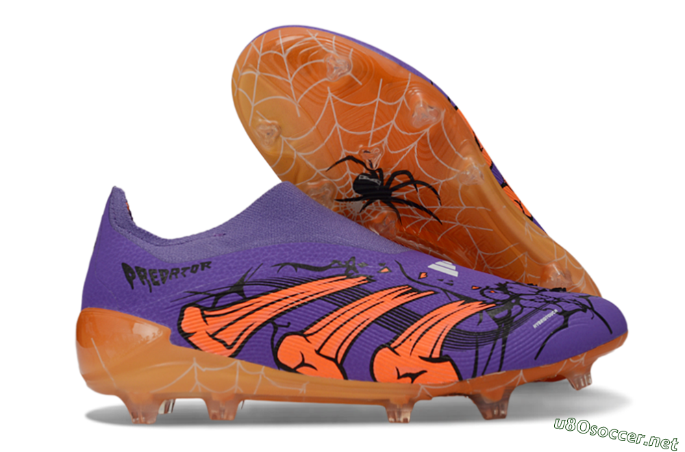 Unisex UFL x Adidas Predator 25 Elite FG Football Boots - Purple/Vibrant Orange/Deep Purple 2