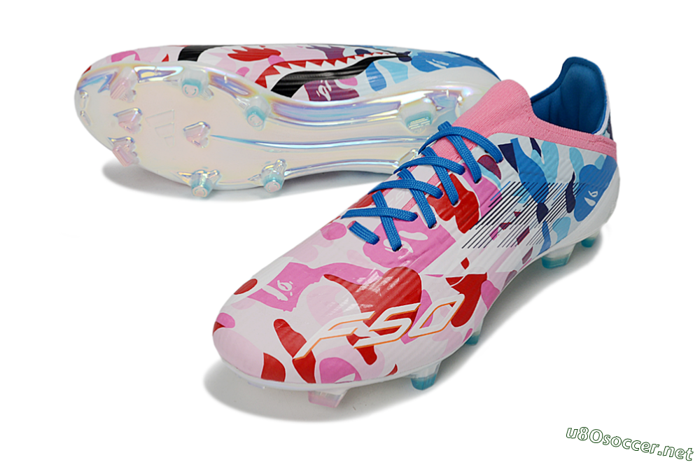 Unisex Adidas F50 Elite FG Football Boots - Pink/Blue Camo/Pink Splash 3