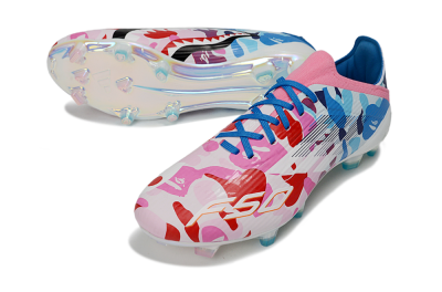 Unisex Adidas F50 Elite FG Football Boots - Pink/Blue Camo/Pink Splash