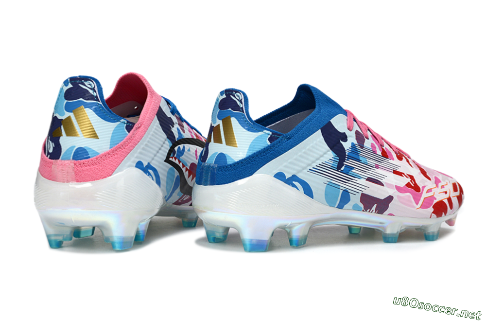 Unisex Adidas F50 Elite FG Football Boots - Pink/Blue Camo/Pink Splash 7