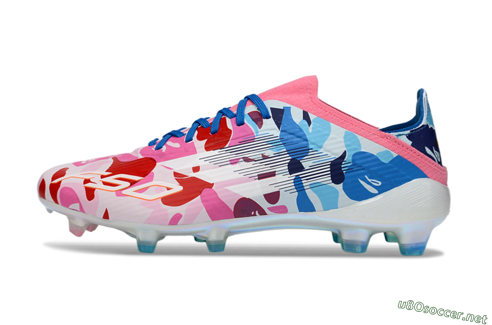 Unisex Adidas F50 Elite FG Football Boots - Pink/Blue Camo/Pink Splash 0