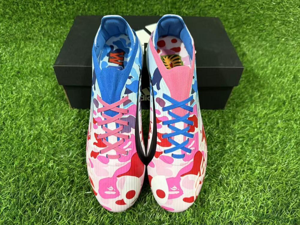 Unisex Adidas F50 Elite FG Football Boots - Pink/Blue Camo/Pink Splash