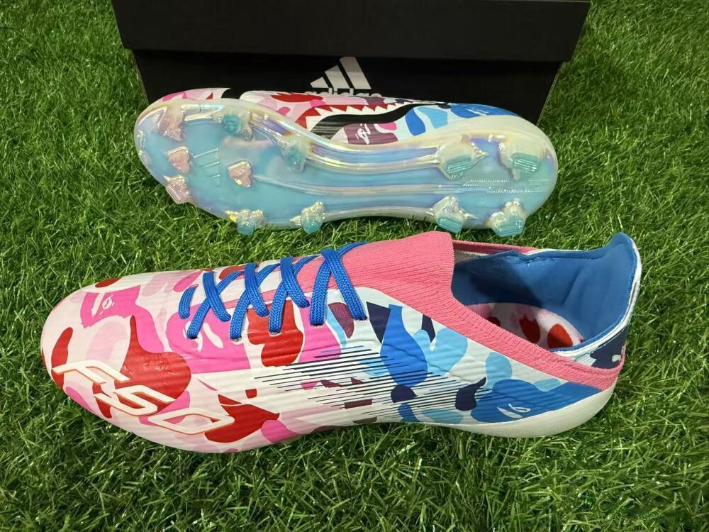 Unisex Adidas F50 Elite FG Football Boots - Pink/Blue Camo/Pink Splash