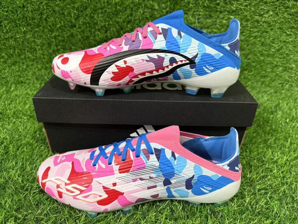Unisex Adidas F50 Elite FG Football Boots - Pink/Blue Camo/Pink Splash