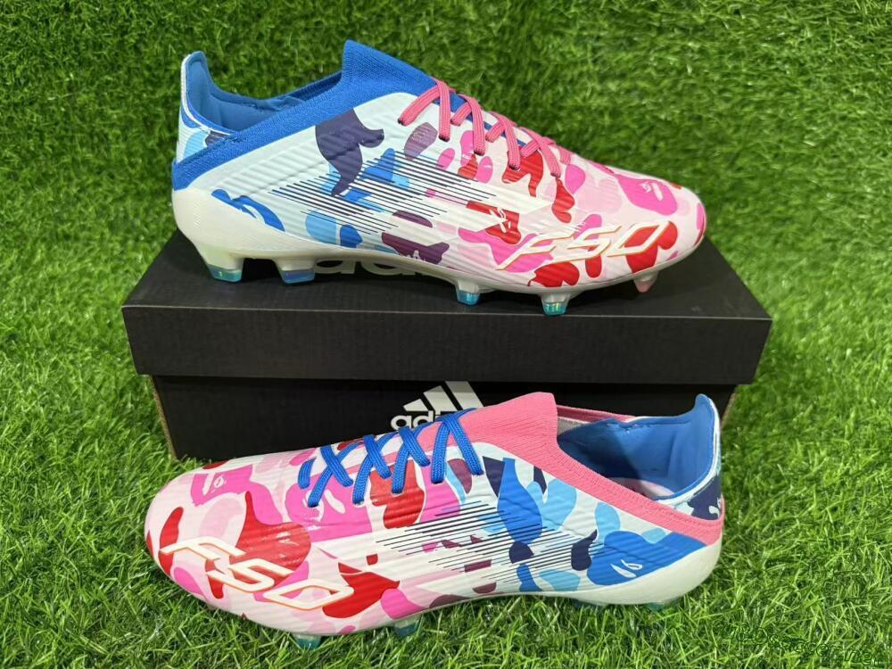 Unisex Adidas F50 Elite FG Football Boots - Pink/Blue Camo/Pink Splash