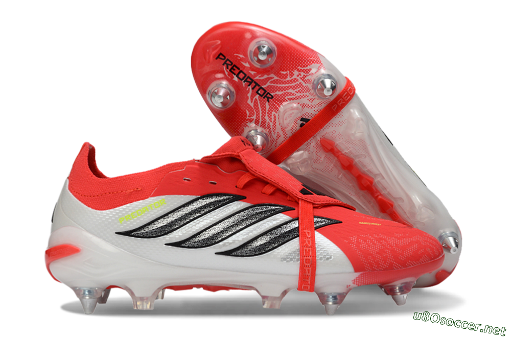 Men's Adidas Predator 26 Elite Fold-Over Tongue SG Football Boots - Red/Bright Red/Black 2