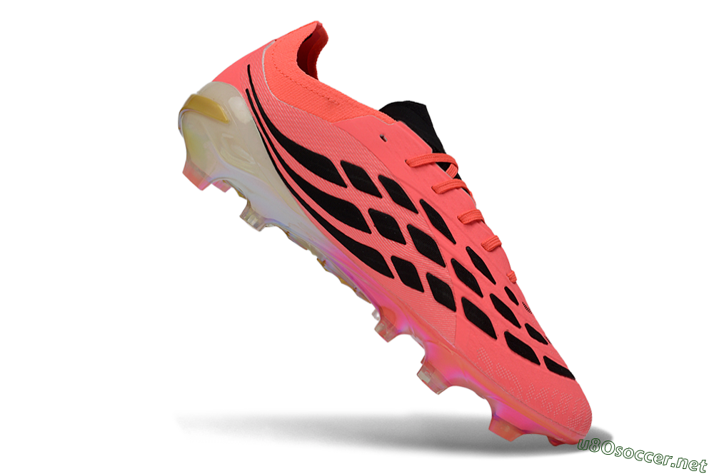 Men's Adidas Predator 26 Elite FG Football Boots - Pink/Neon Pink/Golden Accents 4