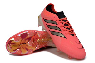 Men's Adidas Predator 26 Elite FG Football Boots - Pink/Neon Pink/Golden Accents