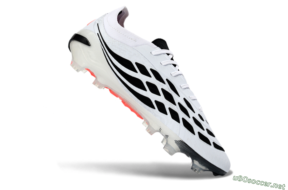 Unisex Adidas Predator 26 Elite FG Football Boots - White/Crimson Flash/Black Shadow 4