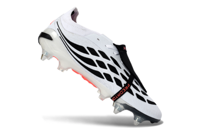Men's Adidas Predator 26 Elite Fold-Over Tongue SG Football Boots - White/Electric Pink/Sleek Black