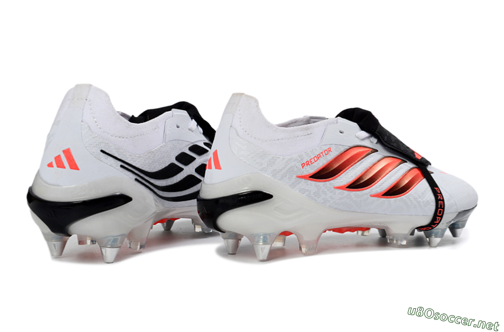 Men's Adidas Predator 26 Elite Fold-Over Tongue SG Football Boots - White/Electric Pink/Sleek Black 6