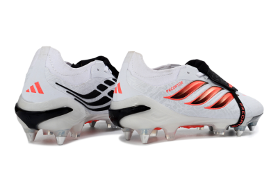 Men's Adidas Predator 26 Elite Fold-Over Tongue SG Football Boots - White/Electric Pink/Sleek Black