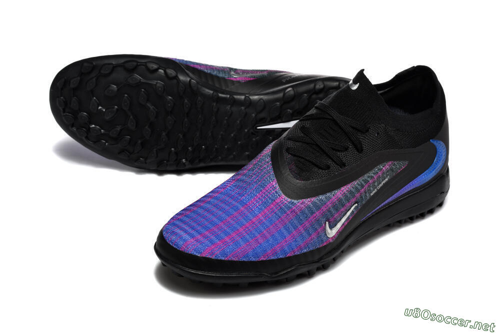 Men's Nike Phantom 6 Elite Low TF Football Shoes - Black/Royal Blue/Magenta 3