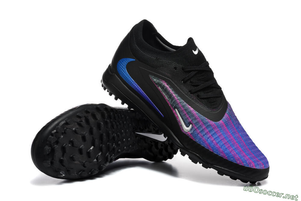 Men's Nike Phantom 6 Elite Low TF Football Shoes - Black/Royal Blue/Magenta 4
