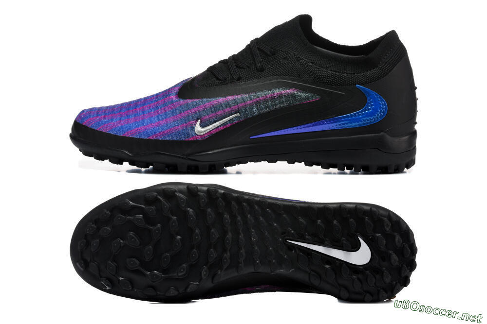 Men's Nike Phantom 6 Elite Low TF Football Shoes - Black/Royal Blue/Magenta 1