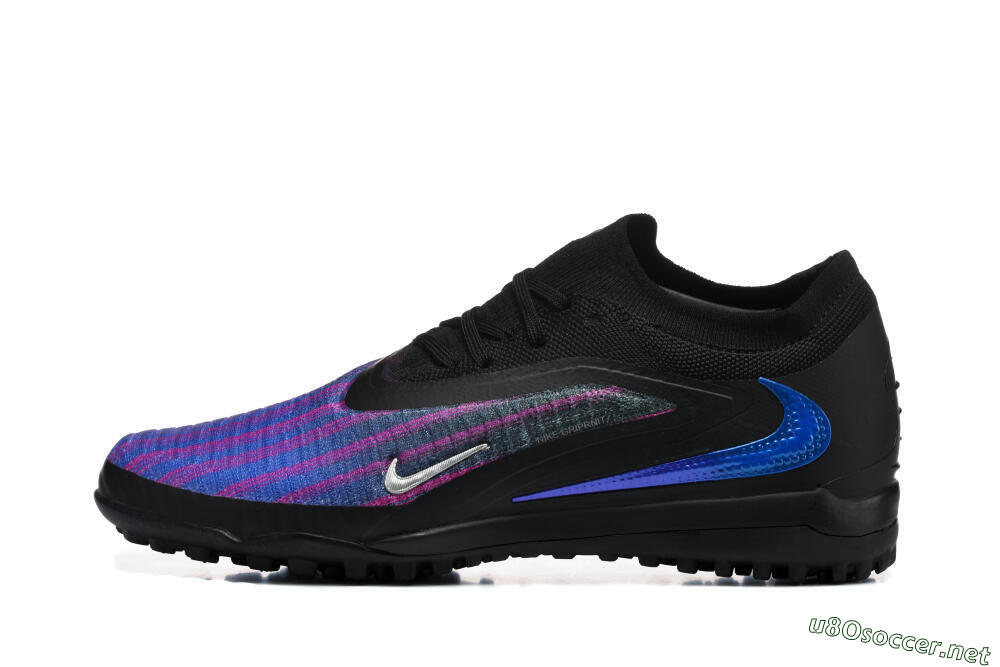 Men's Nike Phantom 6 Elite Low TF Football Shoes - Black/Royal Blue/Magenta 0