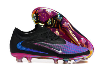 Men's Nike Phantom 6 Elite Low FG Football Boots - Black/Vibrant Purple/Metallic Blue