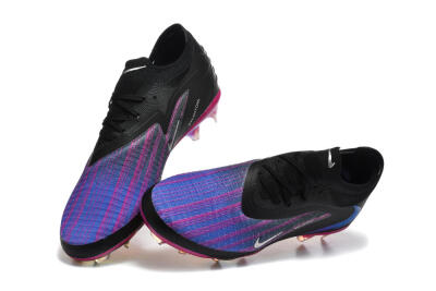 Men's Nike Phantom 6 Elite Low FG Football Boots - Black/Vibrant Purple/Metallic Blue
