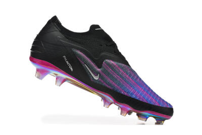 Men's Nike Phantom 6 Elite Low FG Football Boots - Black/Vibrant Purple/Metallic Blue